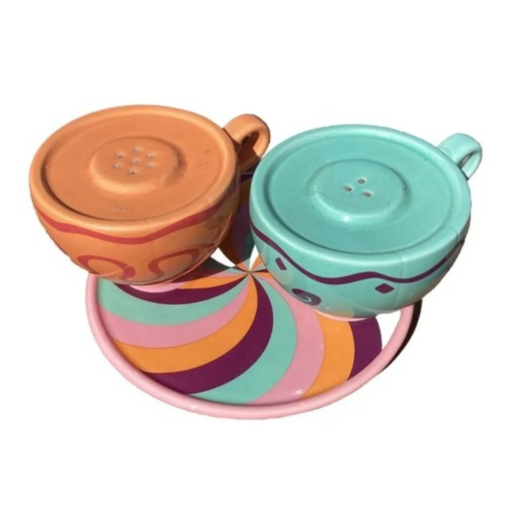 Disney Parks Alice in Wonderland Mad Tea Party Teacup, Salt Pepper Shakers Set - Picture 2 of 5